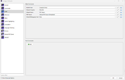 Build Window in TeXstudio which might be required to be updated.