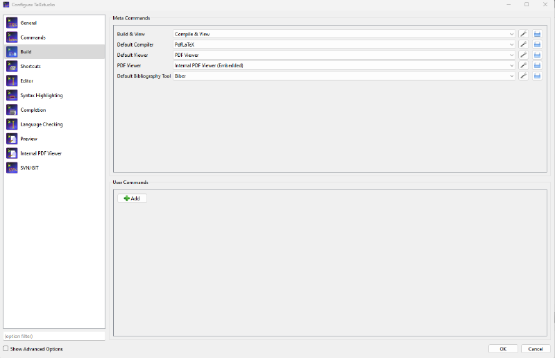 Build Window in TeXstudio which might be required to be updated.